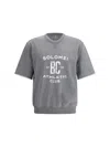 Brunello Cucinelli Versatile Short-sleeve Graphic Sweatshirt In Gray