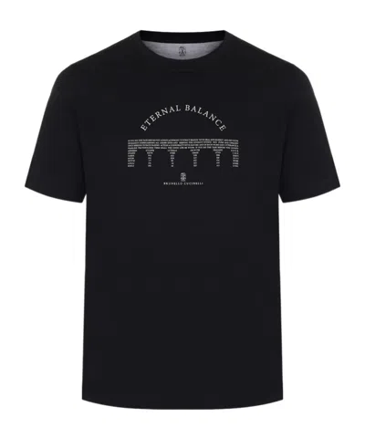 Brunello Cucinelli Short Sleeve T-shirt In Black