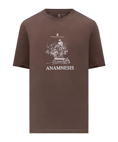 Brunello Cucinelli Short Sleeve T-shirt In Brown
