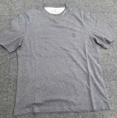 Brunello Cucinelli Cotton Crew Neck T-shirt In Gray
