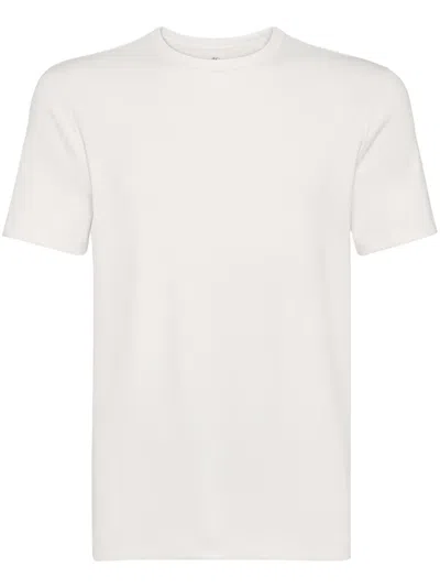 Brunello Cucinelli Men Crew Neck T-shirt With Faux-layering In White