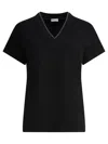 Brunello Cucinelli Short-sleeve T-shirt With V-neckline In Black