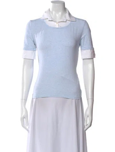 Pre-owned Brunello Cucinelli Short Sleeve Top In Blue