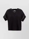Brunello Cucinelli Short Sleeve V Neck Knitwear In Black