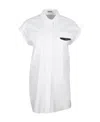 Brunello Cucinelli Sleeveless Shirt In Stretch Cotton With Front Pockets Embellished With Shiny Jewels In White