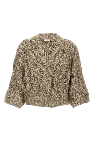 BRUNELLO CUCINELLI SHORT-SLEEVED CARDIGAN