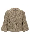 Brunello Cucinelli Short-sleeved Cardigan Sweaters And Cardigans Beige In Nude