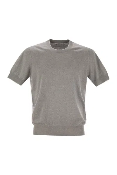 Brunello Cucinelli Short-sleeved Cotton Jersey In Grey