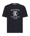 Brunello Cucinelli Graphic Print Crew Neck T-shirt With Side Slits In Black