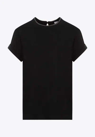 Brunello Cucinelli Black Monili Detail T-shirt