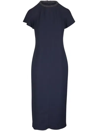 Brunello Cucinelli Short-sleeved Dress In Blue