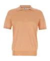 Brunello Cucinelli Collared Polo Shirt Ribbed Texture In Nude