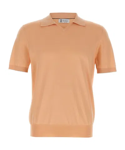 BRUNELLO CUCINELLI BRUNELLO CUCINELLI SHORT-SLEEVED FINE-KNITTED POLO SHIRT