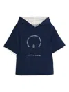Brunello Cucinelli Short-sleeved Hoodie In Blue