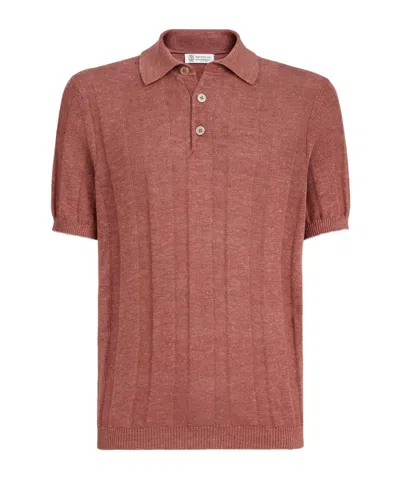Brunello Cucinelli Short-sleeved Knitted Polo Shirt In Multi