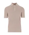 Brunello Cucinelli Short-sleeved Knitted Polo Shirt In Nude