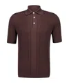 Brunello Cucinelli Short-sleeved Knitted Polo Shirt In Brown