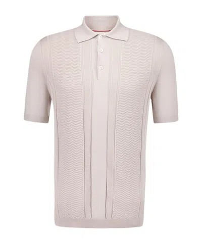Brunello Cucinelli Short-sleeved Knitted Polo Shirt In White