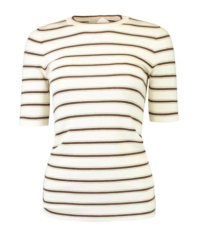 Brunello Cucinelli Short-sleeved Knitted Shirt In Neutral