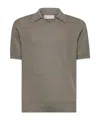 Brunello Cucinelli Green Cotton Knit Polo Shirt In Gray
