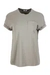 BRUNELLO CUCINELLI BRUNELLO CUCINELLI SHORT-SLEEVED OVERSIZED T-SHIRT IN STRETCH COTTON WITH CREW NECK AND POCKET WITH 