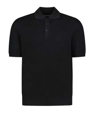 Brunello Cucinelli Short-sleeved Polo Shirt In Black