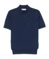 Brunello Cucinelli Blue Polo Shirt In Cotton Short-sleeves With Bottons In Blue