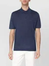 Brunello Cucinelli Men Melange Cotton And Linen Polo Shirt In Blue