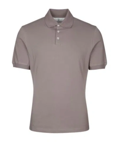 Brunello Cucinelli Short-sleeved Polo Shirt In Gray