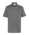 Brunello Cucinelli Contrast-trimmed Polo Shirt In Gray