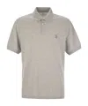 Brunello Cucinelli Cotton Polo Shirt With Printed Logo In Gray