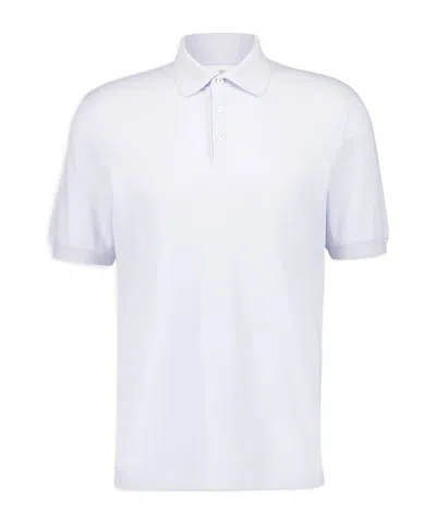 Brunello Cucinelli Logo Cotton Polo Shirt In White