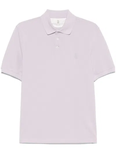 Brunello Cucinelli Short-sleeved Polo Shirt In Purple