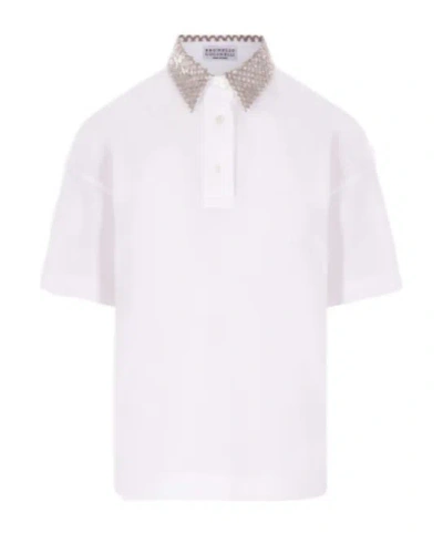 Brunello Cucinelli Short-sleeved Polo Shirt In White