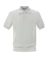 Brunello Cucinelli Men Lightweight Cotton Knit Polo Shirt In White