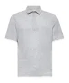 Brunello Cucinelli Grey Jersey Faux-layering Polo Shirt In White