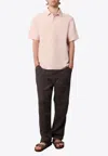 Brunello Cucinelli Men Cotton And Linen Pique Polo Shirt In Pink