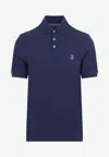 Brunello Cucinelli Short-sleeved Polo T-shirt In Blue