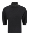 Brunello Cucinelli Cashmere Turtleneck With Monili Detail In Black