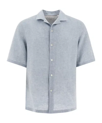 Brunello Cucinelli Short-sleeved Shirt In Gray