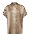 Brunello Cucinelli Satin Blouse In Nude