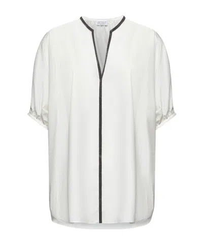 Brunello Cucinelli Short-sleeved Shirt In White