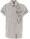 Brunello Cucinelli Embroidery Shirt Shirt And Blouse Multicolor In Neutrals