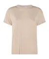 Brunello Cucinelli Short Sleeve Crewneck Knitwear With Sparkling Finish In Pink