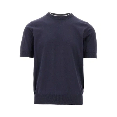Brunello Cucinelli Short-sleeved Sweater In Black