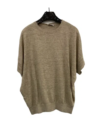 Brunello Cucinelli Short-sleeved Sweater In Brown