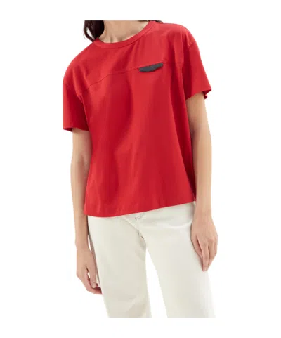 Brunello Cucinelli Woman T-shirt Red Size M Cotton