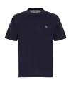 Brunello Cucinelli Cotton Jersey Crew Neck T-shirt With Logo Clothing In Black