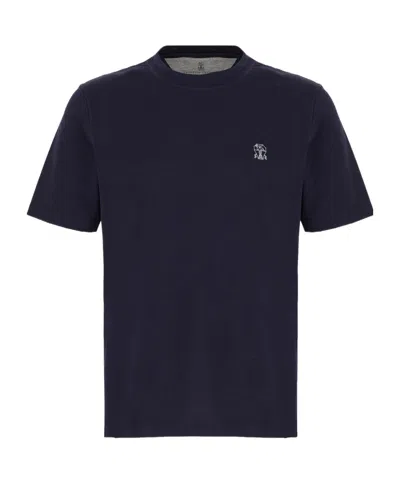 BRUNELLO CUCINELLI BRUNELLO CUCINELLI LOGO PRINTED CREWNECK T-SHIRT