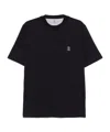 Brunello Cucinelli Cotton Jersey Crew Neck T-shirt With Logo In Black